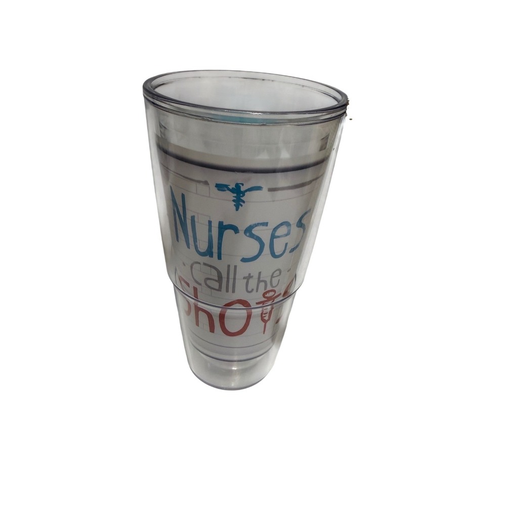 Tervis 24oz Insulated Tumbler Nurses Call the Shots Medical Theme Clear Blue Red